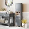 Bathroom Storage Cabinet with 2 Cupboards, Drawer, Open Compartments, Grey