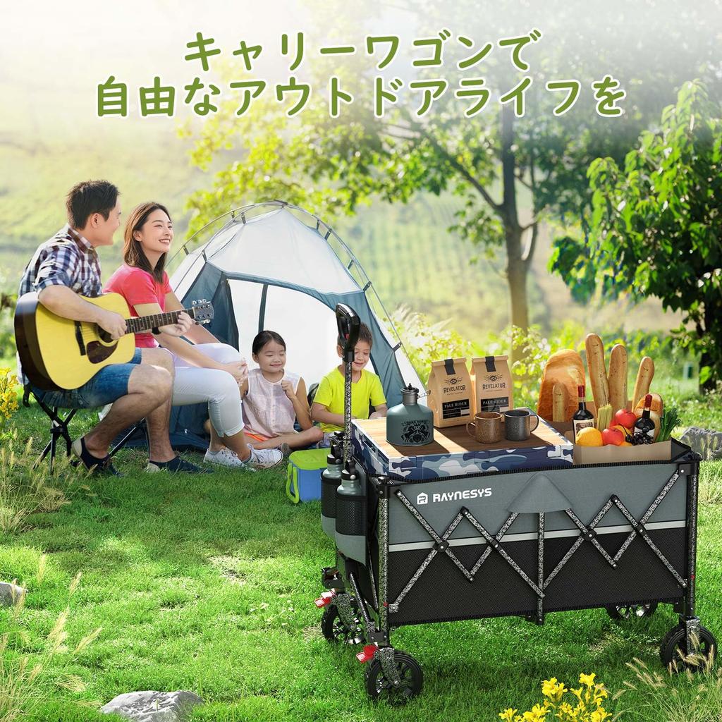 Raynesys Carry Large Capacity 150kg Weight Foldable Cargo Camping Easy Compact and Ideal for and Black Gray Wagon, 150L, Capacity, Platform, Cart,