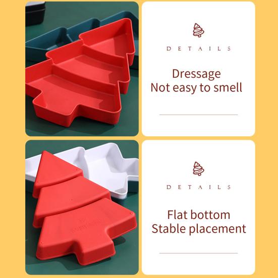 Vánoční stromek Dělený podnos na svačinu Plastová servírovací mísa na ovoce ořechy cukroví Stohovatelný talíř na jídlo na sváteční večírky Prostorově úsporný kuchyňský organizér