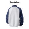 TOM ADAM Men's American Style Color-Block Half-Placket Sweatshirt
