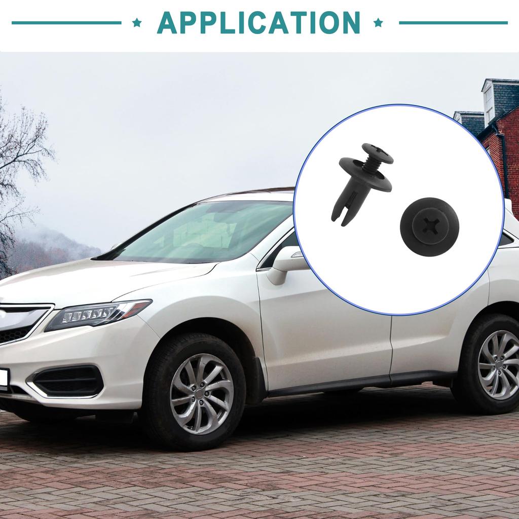 ACROPIX 6mm Hole Car Black Plastic Rivet Fasteners Door Screw Clips - 20 Pieces