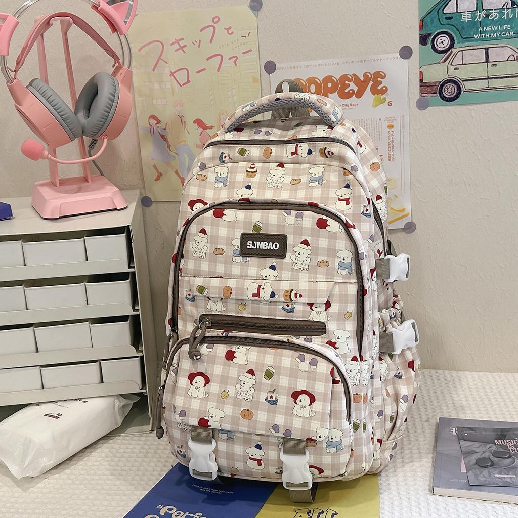 Schoolbag high-value backpack college student cute cartoon printed schoolbag junior high school student sweet large-capacity versatile backpack