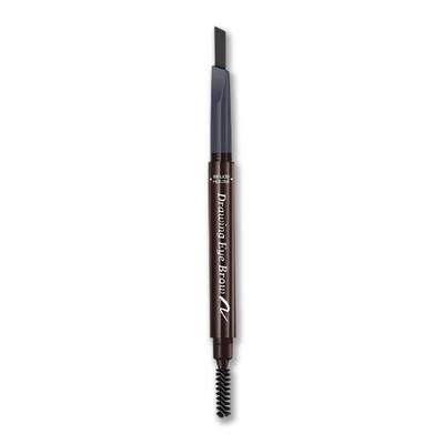 Augenbrauenstift Pinsel Natürliches Finish Wasserfest und schwer zu entfernen 3D Augenbrauen Make-up Dunkel 2-in-1 - + (04 - grau)