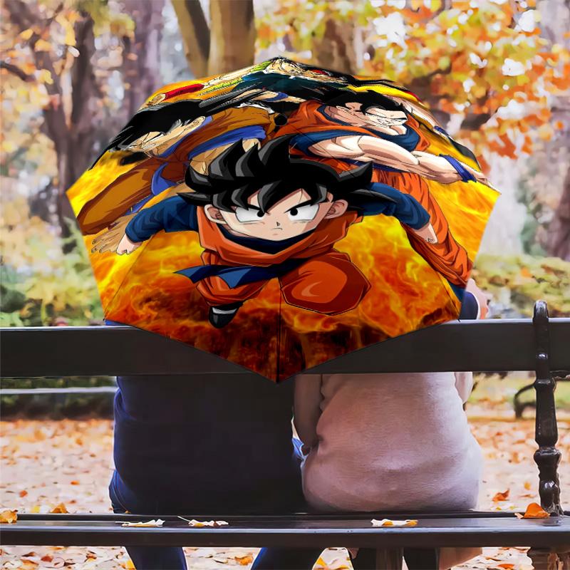 1 st Automatiskt Fällbart Paraply - Dragon Ball Super Mönster Bärbart Vikbar Design Med 8 Revben Julklappar Födelsedagspresenter