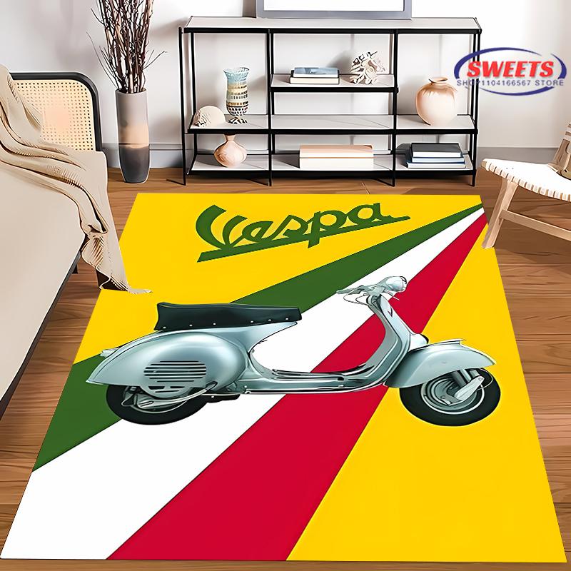 V-Vespa M0t0 Alfombra de Impresión 3D para Sala de Estar Dormitorio Pasillo Tira Larga Antideslizante Suave Alfombra de Área, Felpudo de Sofá Alfombra Decorativa para el Hogar
