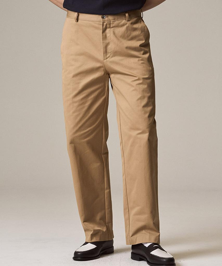 Laijeuaenbillou [Authentic] Authentic Supima 302St Wide Straight Chino Pants Olive