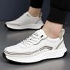 Fashion New Men Light Genuine Leather Sneakers Slip-On Casual Leather Outdoor Comfy Walking Shoes Luxury Brand Thick Bottom Driving Shoe