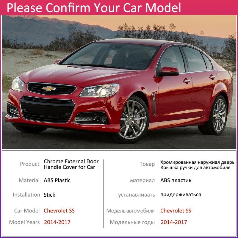 for Chevrolet SS Holden Commodore VF 2014~2017 Chrome Exterior Door Handle Cover Trim Set 2015 2016 Accessories Stickers