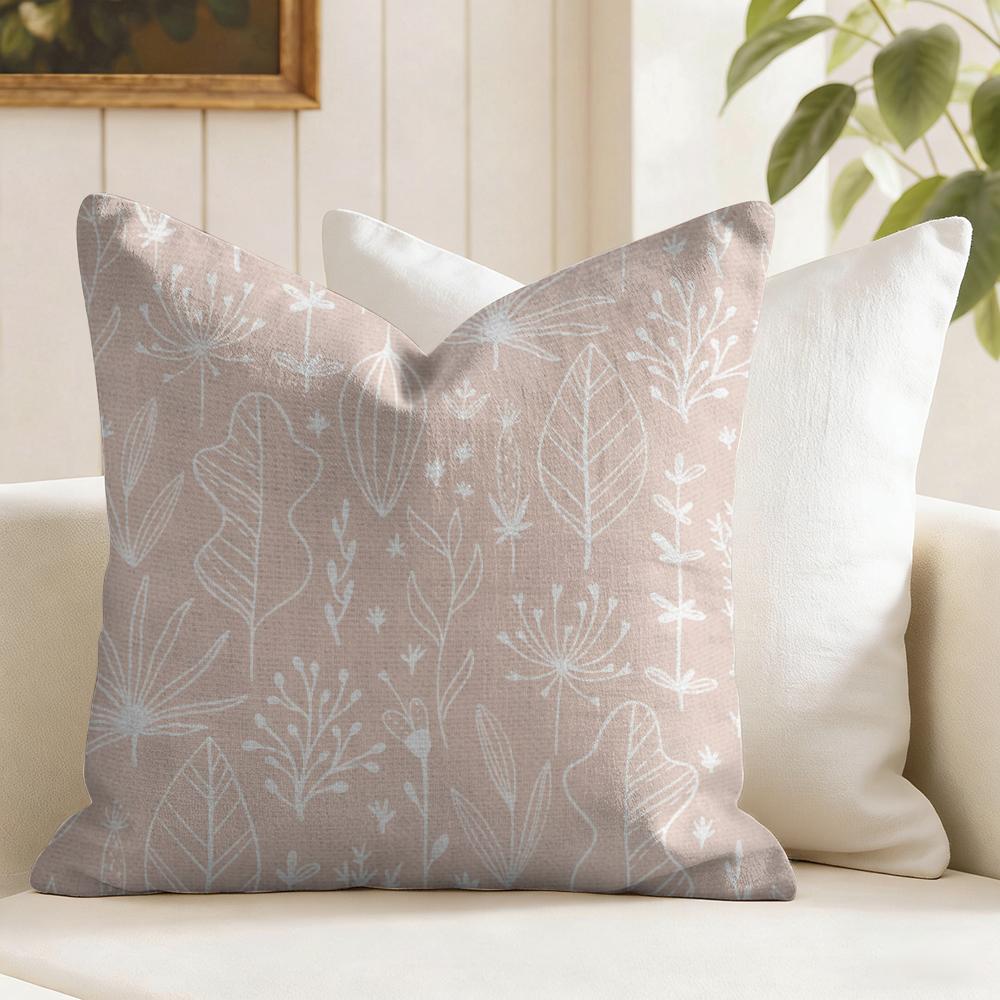 Boho Wildflowers Pattern Cushion Cover Natural Linen Pillow Cover Double-Sided Print Cushion Cover For Sofa Home Decor