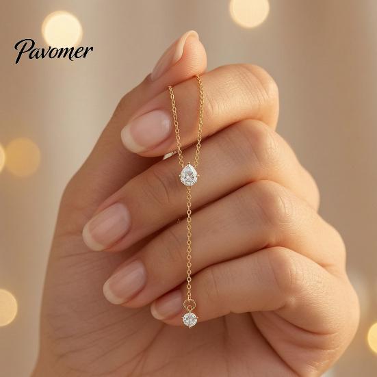 Casual Wear Gold Plated Pendant Y-Shaped Necklace, Necklace for Women, Dainty Lariat Elegant Commuting Drop Minimalist Trendy Clavicle Fashion Jewelry