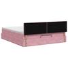 Ottoman Bed with Mattress and Headboard Pink 180 X 200 Cm Velvet