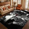 Luxury Imitation Cashmere-Like Mat with & Dollar Bill Print - Large Black & White Iconic Photo Mat, Machine Washable Soft Mat for Living Room