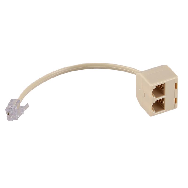 Telefonweiche Rj11 6P4C 1 Stecker auf 2 Buchsen Adapter Rj11 auf Rj11 Verteiler Telefonzubehör