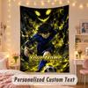 Custom Personalized Tapestry,Blue Lock Print Custom Name Text Wall Art Hanging for Bedroom