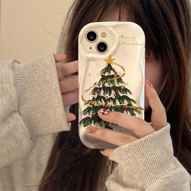 Creative Christmas Tree Phone Case for iPhone 13/14/15Pro/16/17ProMax