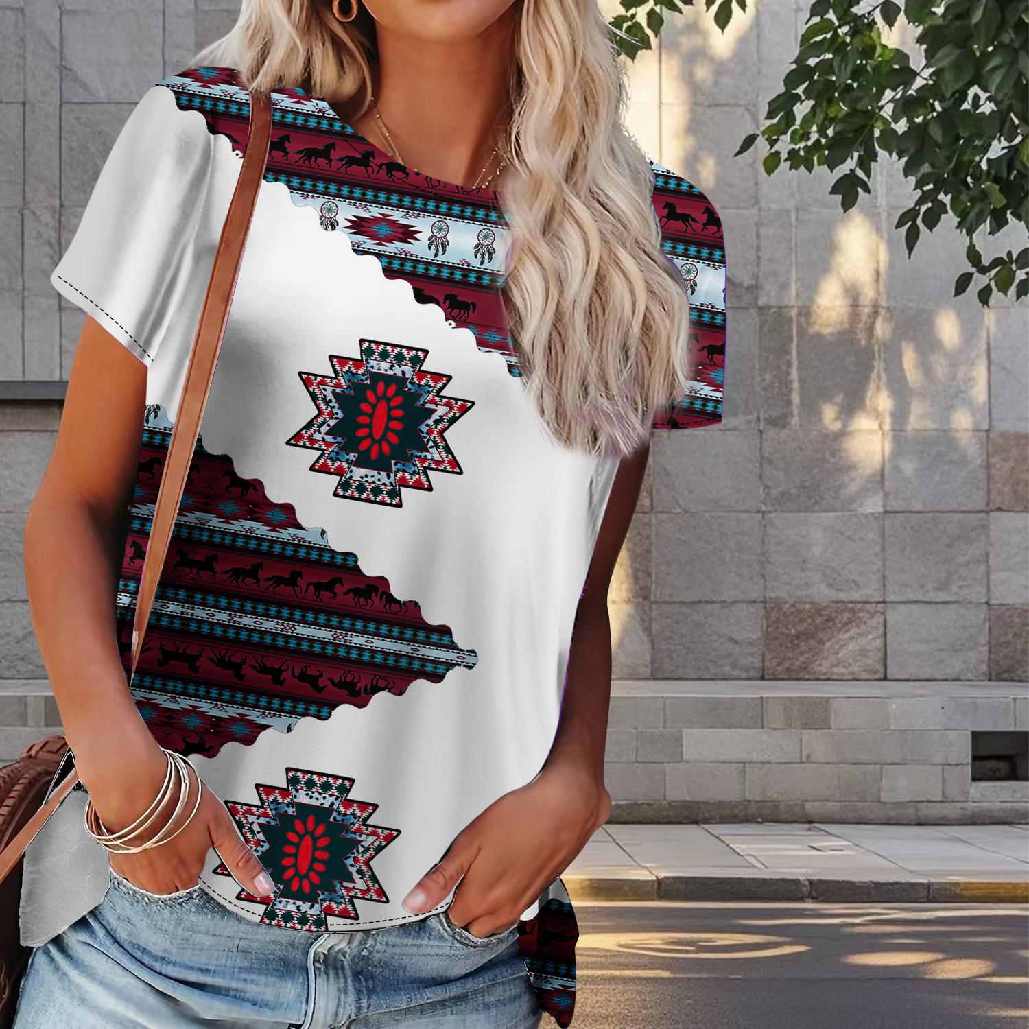 

Женская летняя футболка с ретро-принтом, модные футболки с коротким рукавом, повседневные топы с принтом 8XL розовый