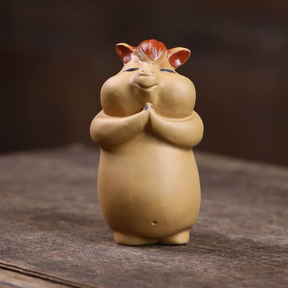 

Yixing Purple Clay Cute Donkey Tea Pet Elegant Tea Spirit Tea Figurine Play Toys Tea Statue Ornaments Accessories Workmanship