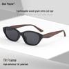 High-Quality Women's Retro Cat Eye Sunglasses with TR Wood Grain Legs and Polarized Lenses
