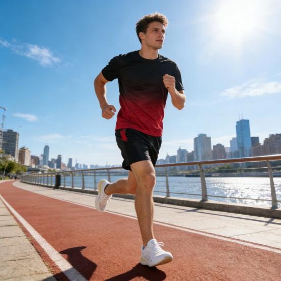 2Pcs/Set Men Summer Sportswear Crew Sleeve T-shirt Elastic Neck Short Waist Wide Leg Shorts Set Quick