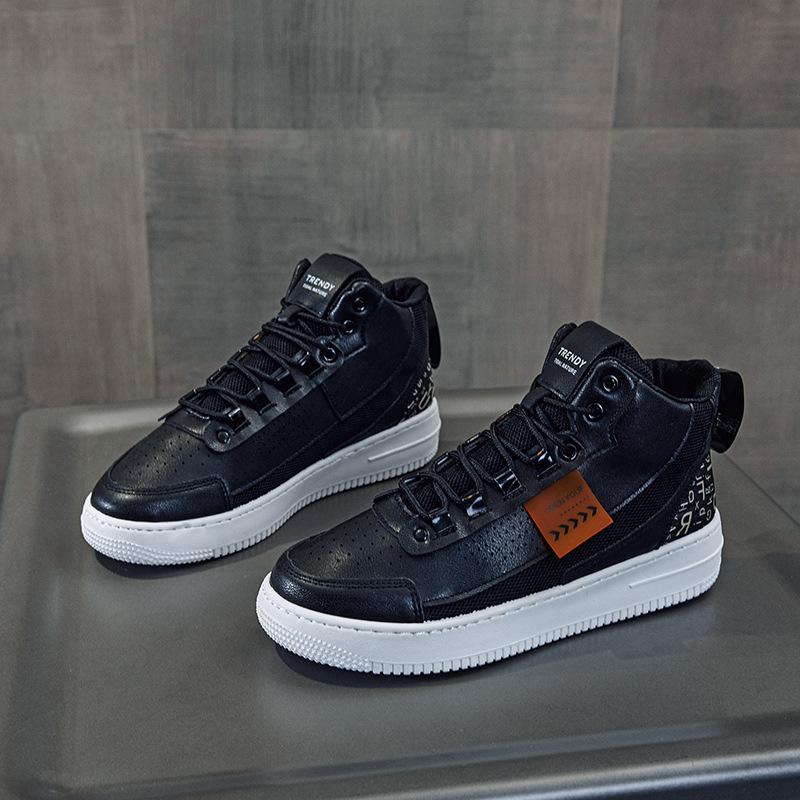 

Мода 2024 Осень Новые Высокие Повседневные Кроссовки Мужская Обувь Платформа Скейтборд Студенты Легкие Шнуровка Бег Плоские Кроссовки Для Путешествий 44 чёрный