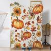 Throw Blanket for Couch,Thanksgiving Pumpking Plush Fall Throw,Fall Sunflower Leaf Soft Fluffy Blanket for Sofa Decoration,Flannel Fleece Blanket for