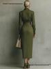 2026 Herbst Winter Asymmetrisches Langarm Schlankes Hemdblusenkleid
