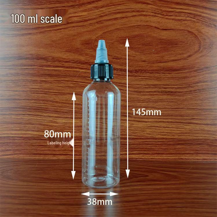 30, 50, 100ml Transparent PET Travel Bottle with Rotary Cap and Nozzle