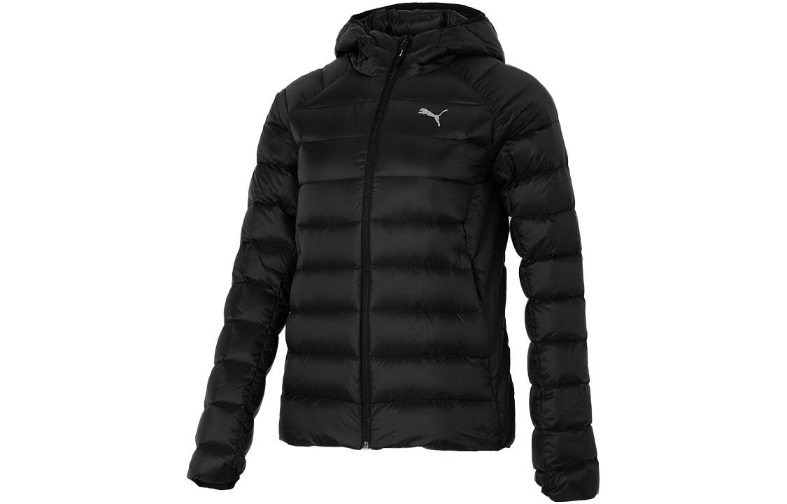 PUMA Down Jackets Women s Black Hooded Lightweight Quilted Down Jacket 672283-01 XS