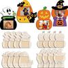 4PCS Unpainted Craft Frames Unfinished Wood Frame for Kid Adult Art Painting Photo Wall Ornament Halloween Supplies