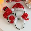Cute Sequin Merry Christmas Headbands Red Festival Christmas Hat Hair Hoop Dress Up New Year Christmas Decor Gifts