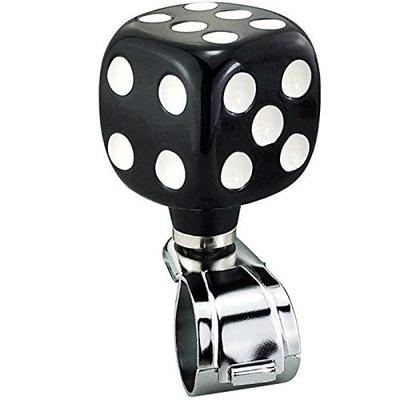 Lunsom Dice Handle Spinner Car Steering Parts Control Turning Helper for Universal Car (Black & White)