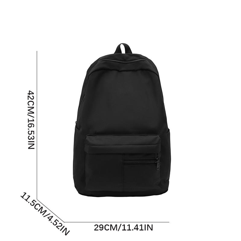 Rucsac Casual Simplu Monocrom, Geantă Ușoară Versatilă pentru Studenți de Liceu, Rucsacuri Versatile Monocrome pentru Ieșit în Oraș