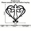Sacred Heart of Jesus Metal Wall Art Christian Decor Iron Cross Flame Heart Motif Church Home