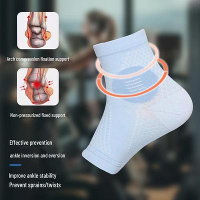 Unisex Breathable Ankle Support Running Compression Socks - Sweat-Absorbent, Open-Toe Design for Sports