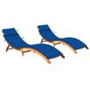 Day and Night - Day and Night Loungers 2 Units with Solid Acacia Wood Cushions