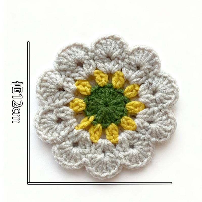 Finished product new cute wind ins small flower coaster placemat thermal insulation mat handmade wool crochet
