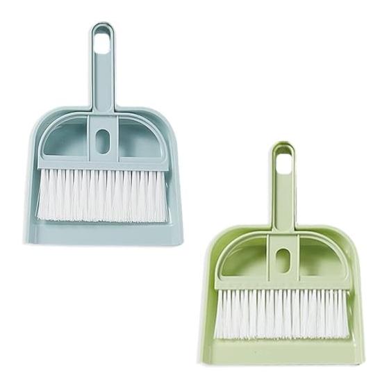 2 Sets Mini Broom with Dustpan Tabletop Broom Dustpan Set Broom Dustpan Set Hand Broom Brush Indoor Outdoor Entrance Car Cleaning Easy Broom Mini
