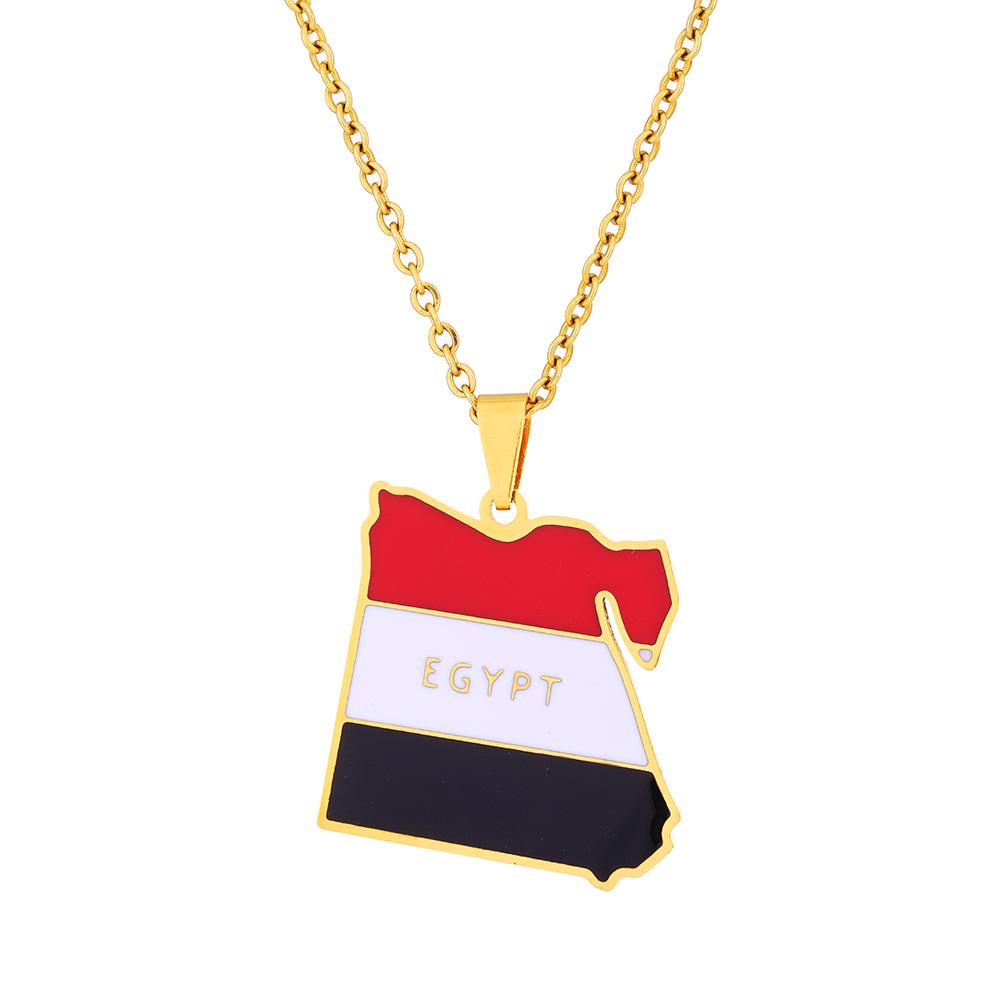 Collana Ciondolo Egiziano in Acciaio di Titanio Retro - Accessorio di Tendenza Etnica Unisex