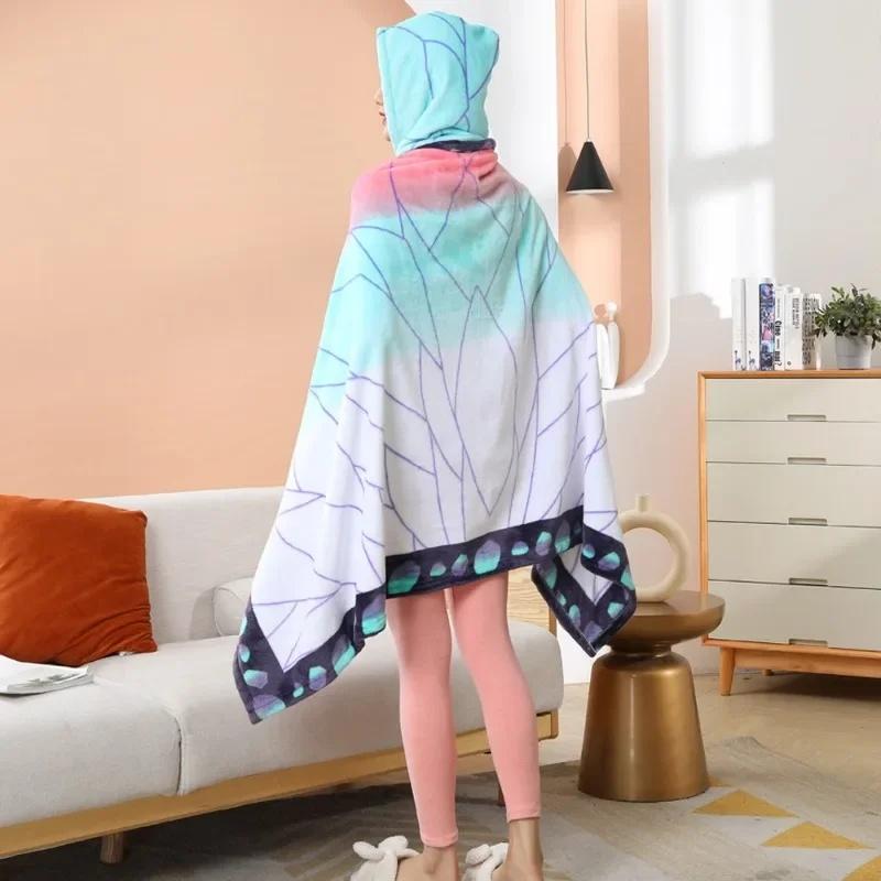 Demon Slayer Blanket Plaid Anime Kimetsu No Yaiba Cosplay Prop Tanjirou Custom Women Pajamas Shinobu Adult Bathrobe Shawl Gown Kid Friendly