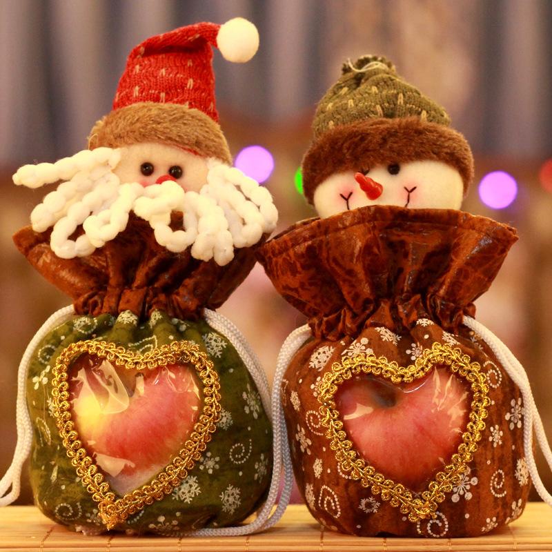 Christmas Gift Candy Bag Gift Bag, Christmas Daily Necessities Props, Santa Claus Golden Velvet Backpack Bag