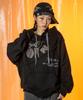 Xtt106 Leather Applique Cotton Hoodie (Black)