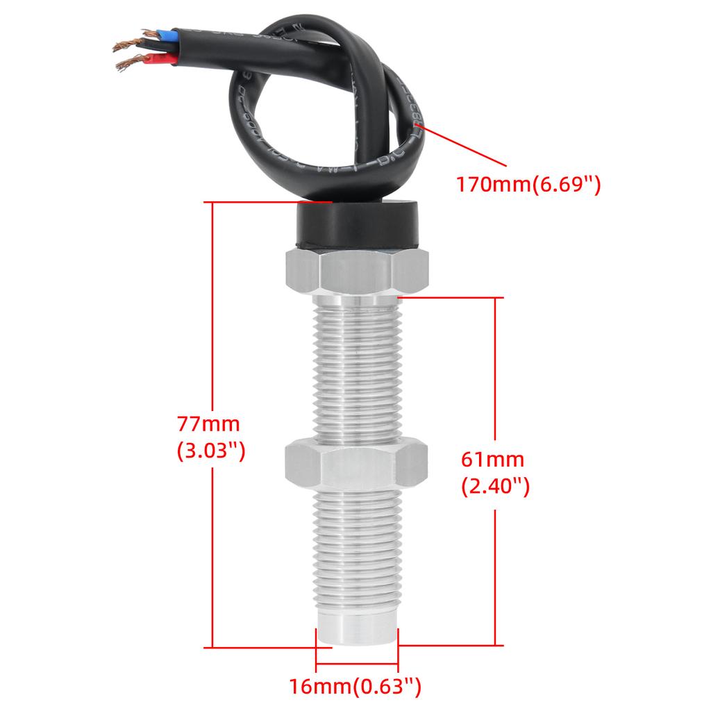 1PCS Holzer Sensor M16X1.5 Hall Sensor for Tachometer Analog Pulse Speedometer Engine Rotation Speed Sensor Customized