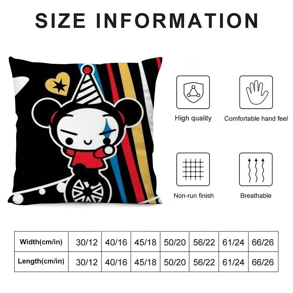 Kawaii P-Pucca Anime Pillow Case Plush Fabric Soft Double Sided Print Sofa Cushion Cover Throw Pillow Covers