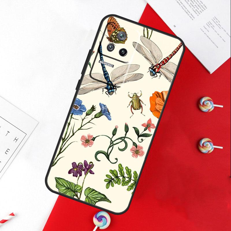 Floral Colorful Dragonfly Cover For Xiaomi 11T 12T 13T 14T Pro 13 14 15 Ultra POCO X7 Pro X3 X5 X6 F5 F6 M6 Pro Case