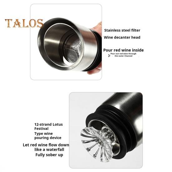 Skleněný karafa na víno s provzdušňovačem Nerezová filtrace 12kanálová provzdušňování Kapacita 1600 ml Ručně vyrobená karafa na červené víno na láhve vína