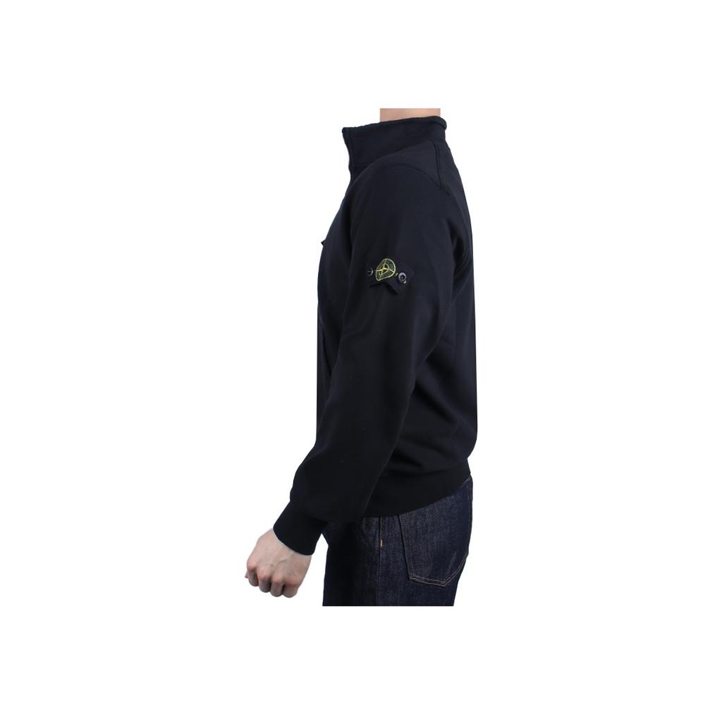 Stone Island Kids Zip Collar Loose Fit Long Sleeve Sweatshirt Kids sweatshirt Black 801662640-V0029