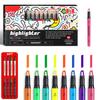 16Pcs Multicolored Glowing Highlighter Fluorescent Color Marker Pens For Note Taking Sketching Highlighting Doodling