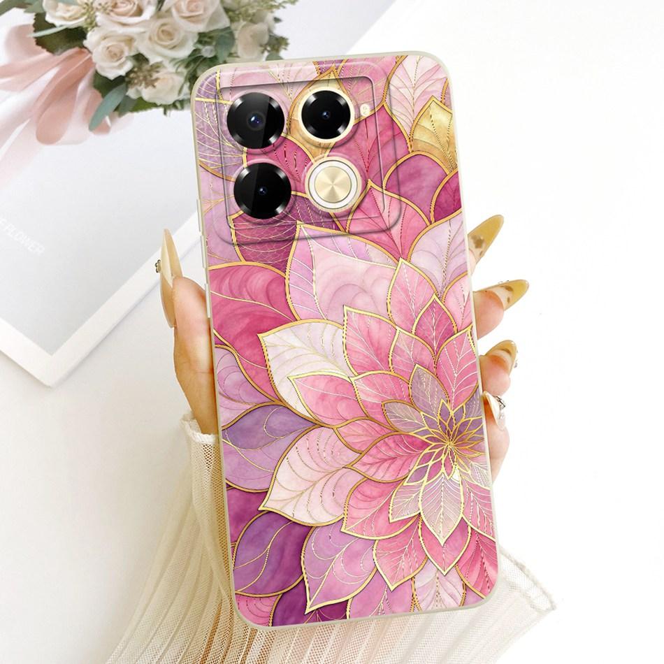 For Infinix Note 40 Pro 4G 5G / Note 40 Pro+ / Note40 X6853 Cute Cat Flower Cartoon Phone Case Soft Silicone Cover Bumpers