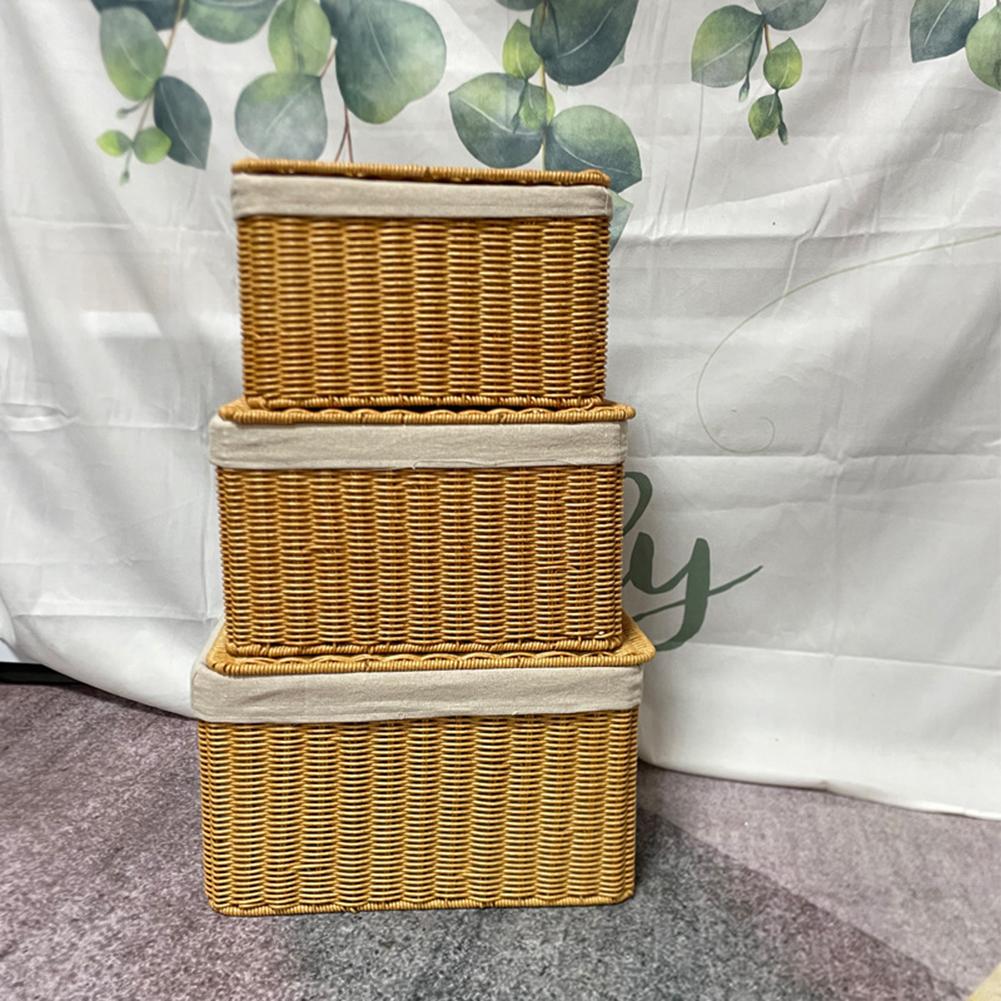 Imitation Rattan Basket Handmade Storage Basket Versatile Storage Option Home Storage Solution For Book Storage