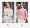 Spring 2025 Women's Chinese-Style Jacquard Round Neck Single-Breasted Short Jacket YB8863